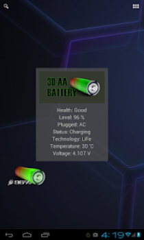 Scaricare 3D AA Battery Widget Strumenti per Android