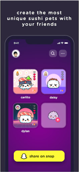 Scaricare SUSH Grow cute virtual animal Sociale per Android Screenshot 2
