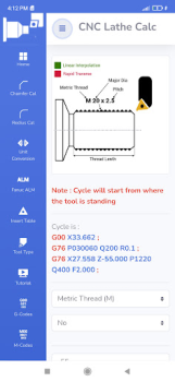 Scaricare CNC Lathe Calc Lavoro per Android Screenshot 4