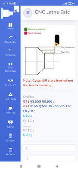 Scaricare CNC Lathe Calc Lavoro per Android Screenshot 5
