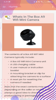 Scaricare A9 Wifi Mini Camera App Guide Strumenti per Android Screenshot 7