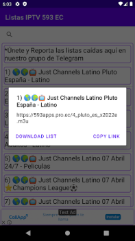 Scaricare Listas IPTV 593 EC Intrattenimento per Android Screenshot 5