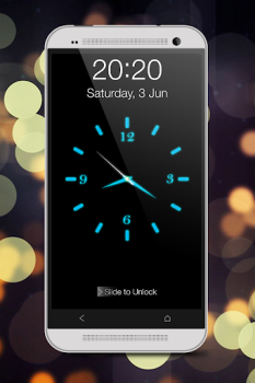 Scaricare Glowing Clock Locker (blu) Personalizzazione per Android Screenshot 4