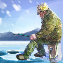 Logo Fishing in the Winter. Lakes.