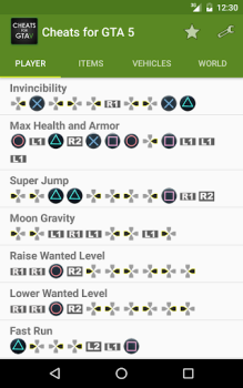 Scaricare Cheat Codes for GTA5 Intrattenimento per Android Screenshot 7