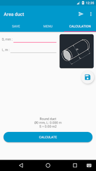 Scaricare Area duct HVAC Strumenti per Android Screenshot 2