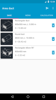 Scaricare Area duct HVAC Strumenti per Android Screenshot 3