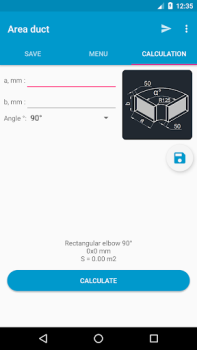 Scaricare Area duct HVAC Strumenti per Android Screenshot 4