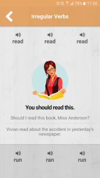 Scaricare Verbi irregolari Educazione per Android Screenshot 7