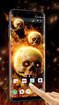Scaricare Flaming Skull Live Wallpaper for Free Personalizzazione per Android Screenshot 2