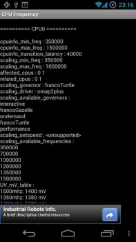 Scaricare CPU Frequency Strumenti per Android Screenshot 2