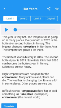 Scaricare News in Levels: Learn English Educazione per Android Screenshot 2