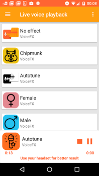 Scaricare VoiceFX - Cambia la tua voce c Intrattenimento per Android Screenshot 5