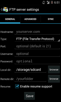 Scaricare AndFTP (your FTP client) Strumenti per Android Screenshot 3