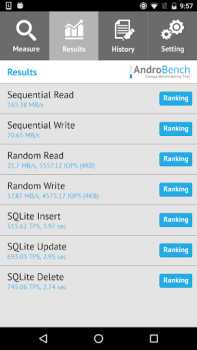 Scaricare Androbench (Storage Benchmark) Strumenti per Android Screenshot 3
