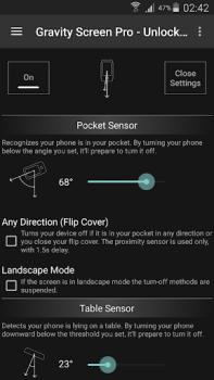 Gravity Screen - On / Off