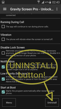 Gravity Screen - On / Off