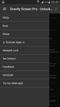 Gravity Screen - On / Off